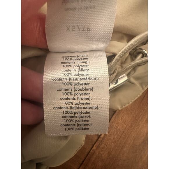 We Wore What Size XS Puffer Jacket Snap Off Sleeves Vest Coat Beige Classic - Picture 15 of 16